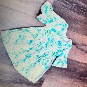 Appliqué Easter spring floral rabbit dress